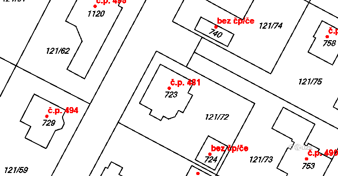 Staňkov II 481, Staňkov na parcele st. 723 v KÚ Staňkov-ves, Katastrální mapa
