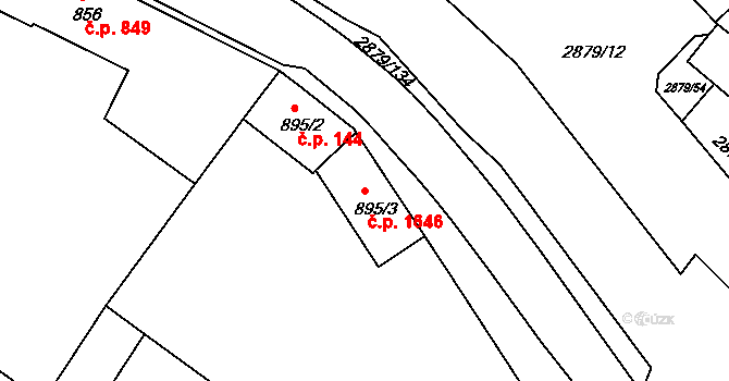 Bystřice pod Hostýnem 1646 na parcele st. 895/3 v KÚ Bystřice pod Hostýnem, Katastrální mapa