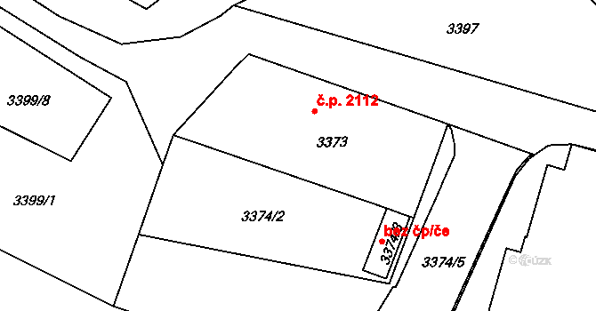 Tachov 2112 na parcele st. 3373 v KÚ Tachov, Katastrální mapa
