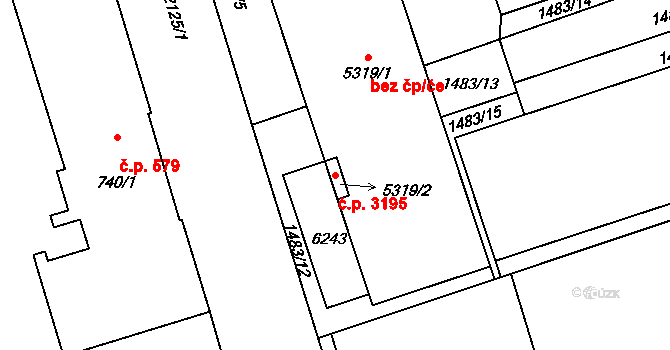Šumperk 3195 na parcele st. 5319/2 v KÚ Šumperk, Katastrální mapa