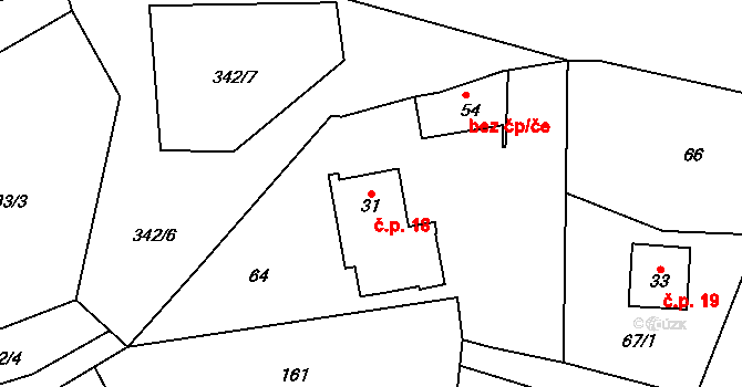 Jestřabí 18, Velká Bíteš na parcele st. 31 v KÚ Jestřabí u Velké Bíteše, Katastrální mapa