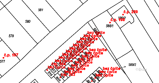 Přerov 43894623 na parcele st. 605 v KÚ Újezdec u Přerova, Katastrální mapa