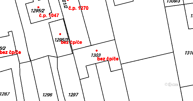 Opava 49437623 na parcele st. 1303 v KÚ Kylešovice, Katastrální mapa