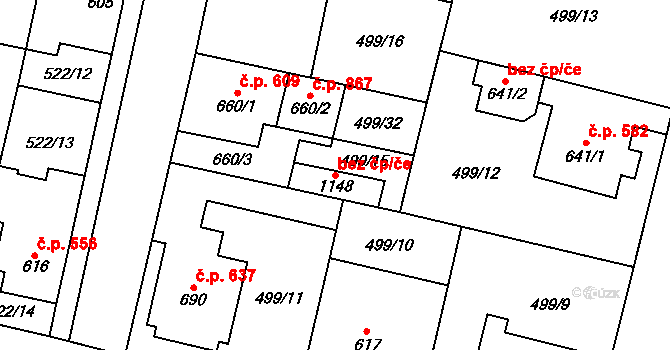 Libochovice 50165623 na parcele st. 1148 v KÚ Libochovice, Katastrální mapa