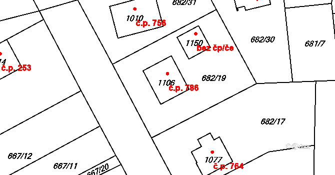 Lišov 786, Katastrální mapa