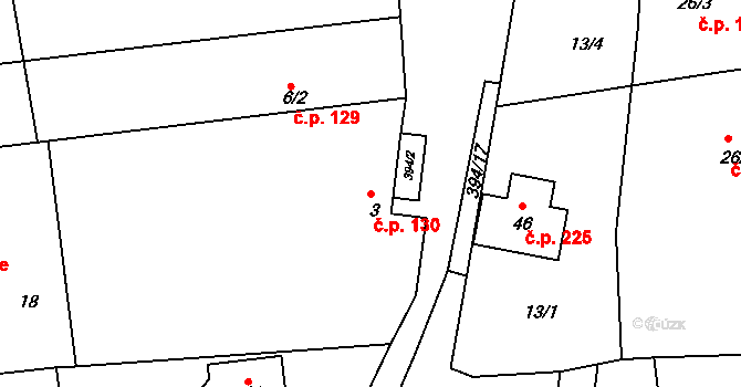Moravská Huzová 130, Štěpánov na parcele st. 3 v KÚ Stádlo, Katastrální mapa