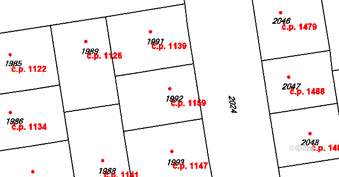 Žižkov 1159, Praha na parcele st. 1992 v KÚ Žižkov, Katastrální mapa