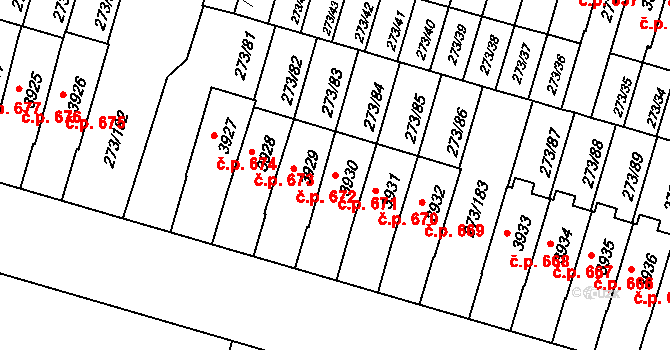 Střední Předměstí 671, Trutnov na parcele st. 3930 v KÚ Trutnov, Katastrální mapa
