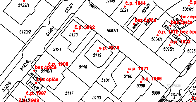 Chomutov 1876 na parcele st. 5119 v KÚ Chomutov I, Katastrální mapa
