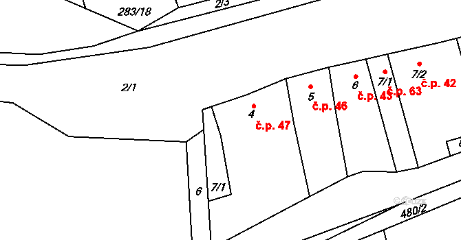Heroltice 47, Hoštice-Heroltice na parcele st. 4 v KÚ Heroltice, Katastrální mapa