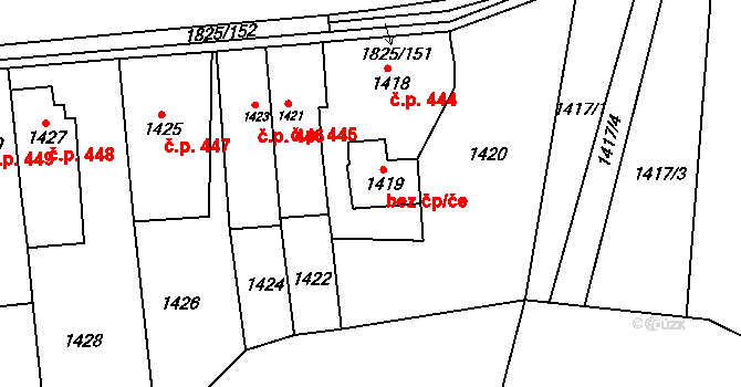 Kosmonosy 39274624 na parcele st. 1419 v KÚ Kosmonosy, Katastrální mapa