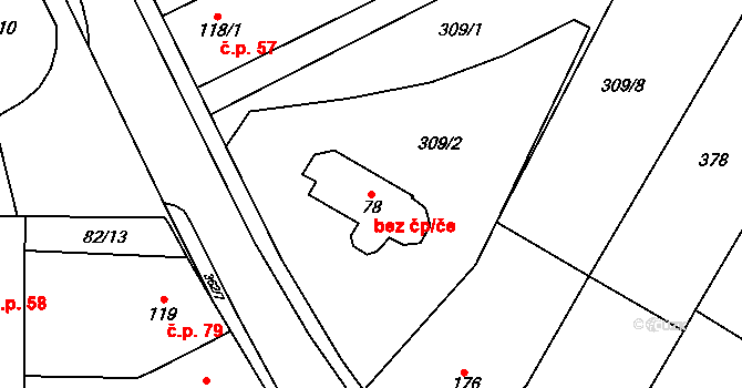 Znojmo 40963624 na parcele st. 78 v KÚ Mramotice, Katastrální mapa