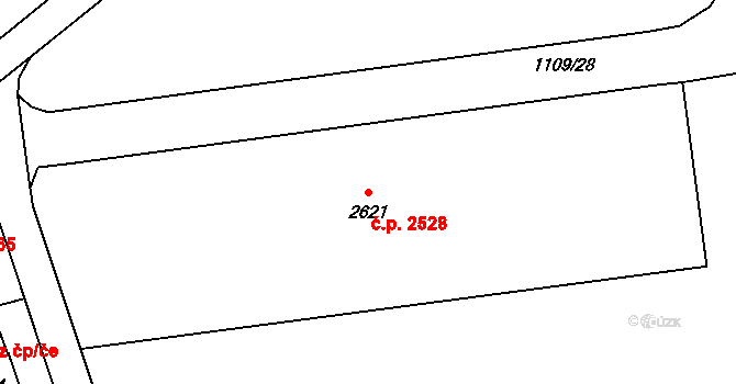 Zlín 2528 na parcele st. 2621 v KÚ Zlín, Katastrální mapa