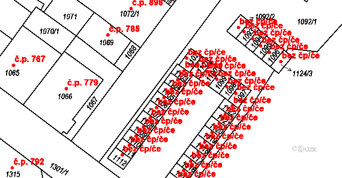 Duchcov 42033624 na parcele st. 1105 v KÚ Duchcov, Katastrální mapa