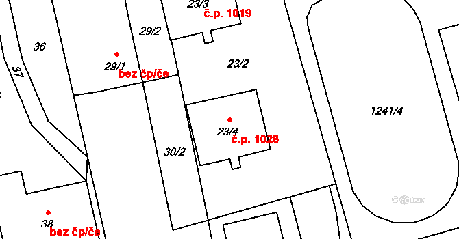 Kylešovice 1028, Opava na parcele st. 23/4 v KÚ Kylešovice, Katastrální mapa
