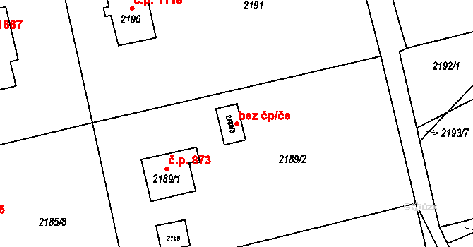 Frýdlant nad Ostravicí 46616624 na parcele st. 2189/3 v KÚ Frýdlant nad Ostravicí, Katastrální mapa