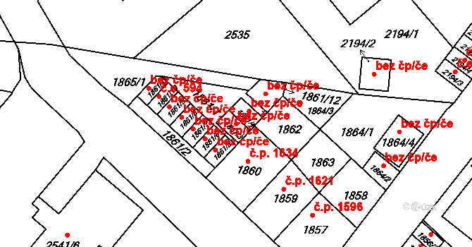 Litoměřice 47617624 na parcele st. 1861/3 v KÚ Litoměřice, Katastrální mapa