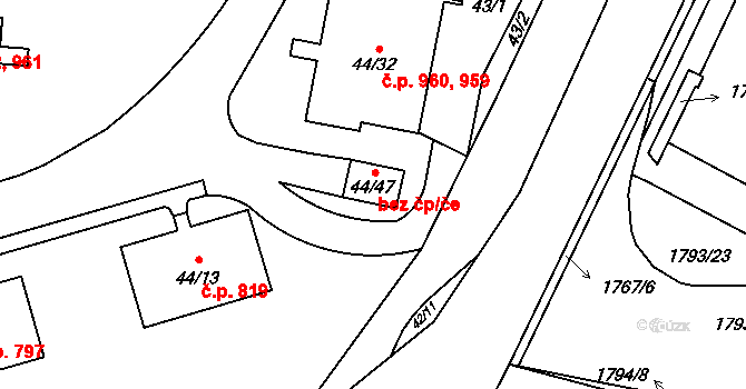 Praha 48815624 na parcele st. 44/47 v KÚ Uhříněves, Katastrální mapa