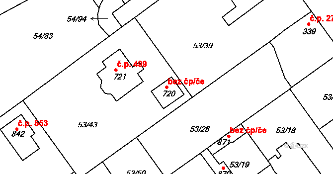 Lysá nad Labem 49318624 na parcele st. 720 v KÚ Litol, Katastrální mapa