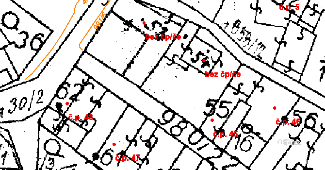 Puclice 44 na parcele st. 54 v KÚ Puclice, Katastrální mapa