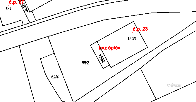 Sebranice 106587625 na parcele st. 120/2 v KÚ Sebranice u Litomyšle, Katastrální mapa
