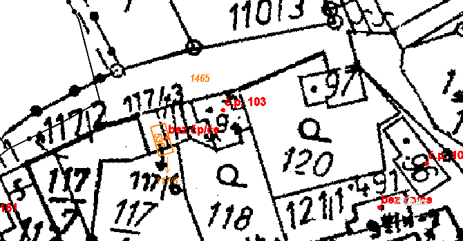 Markvartice 103, Jablonné v Podještědí na parcele st. 94 v KÚ Markvartice v Podještědí, Katastrální mapa