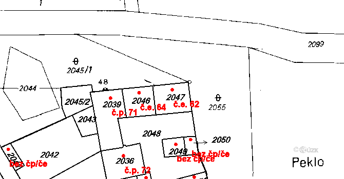 Petrův Dvůr 62, Netolice na parcele st. 2047 v KÚ Netolice, Katastrální mapa