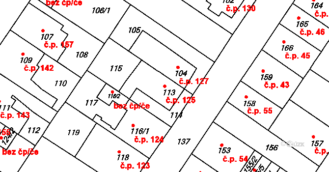 Prosetice 125, Teplice na parcele st. 113 v KÚ Prosetice, Katastrální mapa
