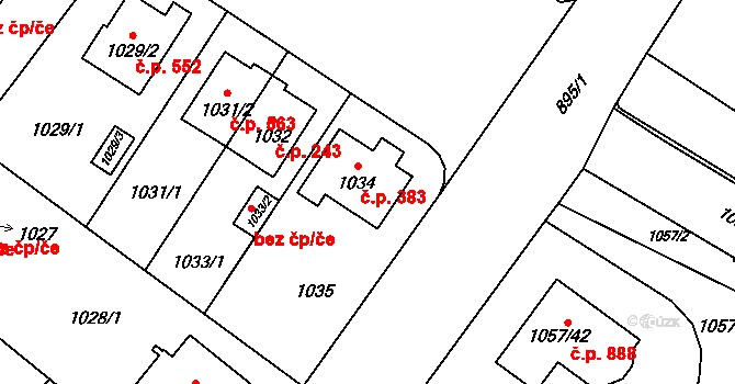 Libuš 383, Praha na parcele st. 1034 v KÚ Libuš, Katastrální mapa