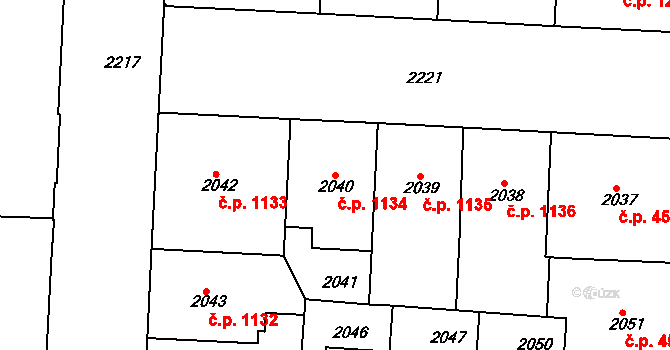 Holešovice 1134, Praha na parcele st. 2040 v KÚ Holešovice, Katastrální mapa