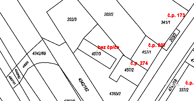 Kobylí 40653625 na parcele st. 457/3 v KÚ Kobylí na Moravě, Katastrální mapa