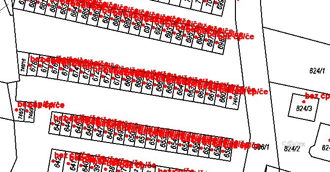 Bílovec 44848625 na parcele st. 665 v KÚ Bílovec-město, Katastrální mapa