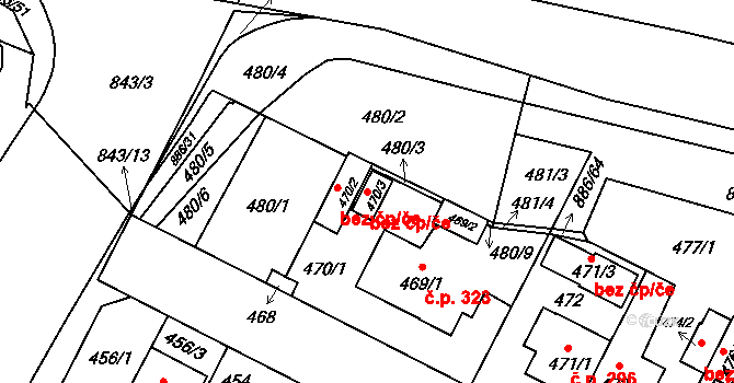Plzeň 47776625 na parcele st. 470/3 v KÚ Lobzy, Katastrální mapa
