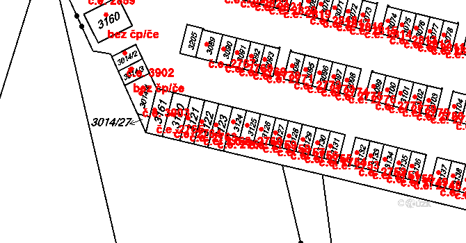 Podlesí 2760, Havířov na parcele st. 3124 v KÚ Bludovice, Katastrální mapa