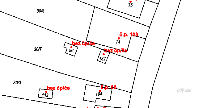 Neděliště 88566625 na parcele st. 132 v KÚ Horní Neděliště, Katastrální mapa