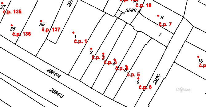 Chrudim I 3, Chrudim na parcele st. 3 v KÚ Chrudim, Katastrální mapa
