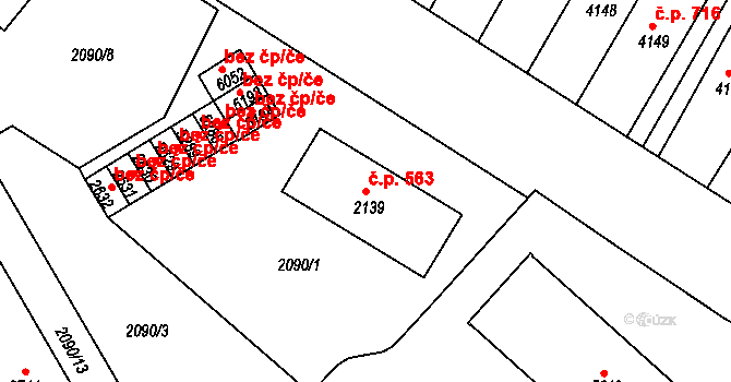 Chrudim II 563, Chrudim na parcele st. 2139 v KÚ Chrudim, Katastrální mapa