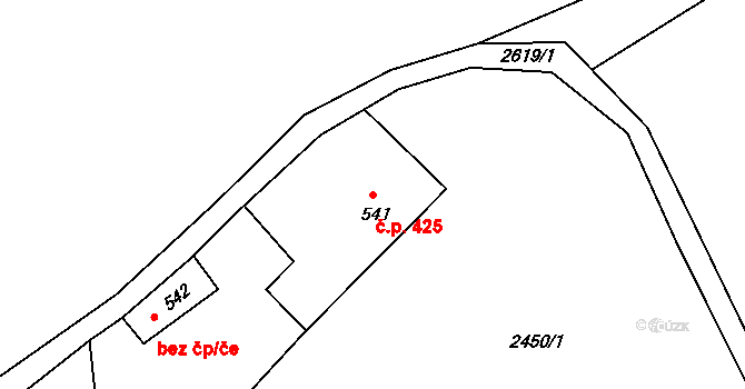 Česká Kamenice 425 na parcele st. 541 v KÚ Česká Kamenice, Katastrální mapa