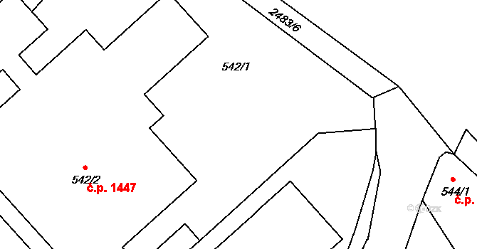 Ústí nad Orlicí 429 na parcele st. 542/1 v KÚ Ústí nad Orlicí, Katastrální mapa