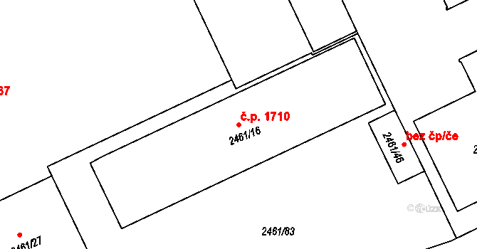 Rychnov nad Kněžnou 1710 na parcele st. 2461/16 v KÚ Rychnov nad Kněžnou, Katastrální mapa