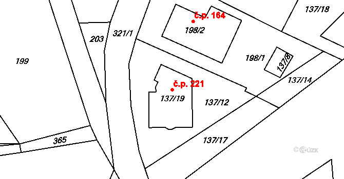 Olšová Vrata 221, Karlovy Vary na parcele st. 137/19 v KÚ Olšová Vrata, Katastrální mapa