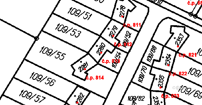 Čeladná 813 na parcele st. 2280 v KÚ Čeladná, Katastrální mapa