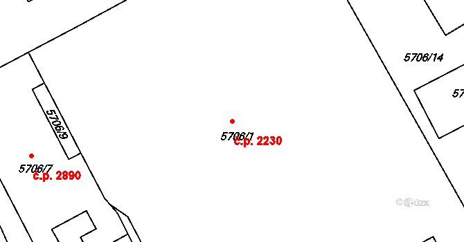 Varnsdorf 2230 na parcele st. 5706/1 v KÚ Varnsdorf, Katastrální mapa
