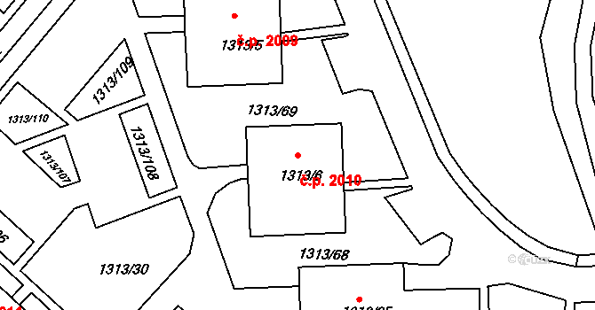 Předměstí 2010, Litoměřice na parcele st. 1313/6 v KÚ Litoměřice, Katastrální mapa