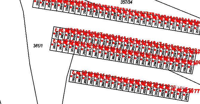 Rousínov 86 na parcele st. 360/19 v KÚ Rousínov u Vyškova, Katastrální mapa