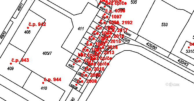 Jirkov 2014 na parcele st. 420/33 v KÚ Jirkov, Katastrální mapa