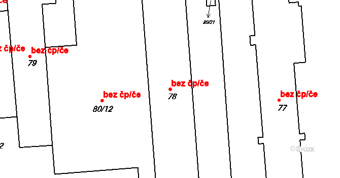 Brno 39499626 na parcele st. 78 v KÚ Přízřenice, Katastrální mapa