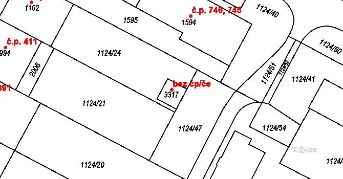Jičín 39777626 na parcele st. 3317 v KÚ Jičín, Katastrální mapa