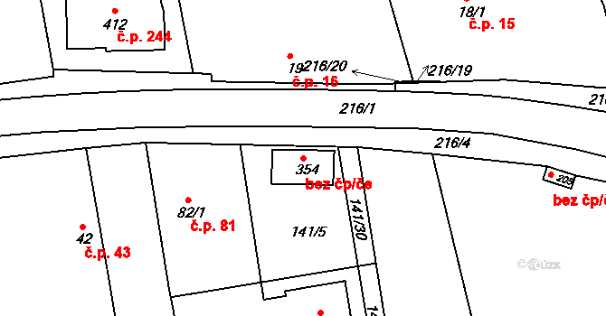 Hradec Králové 40291626 na parcele st. 354 v KÚ Malšova Lhota, Katastrální mapa