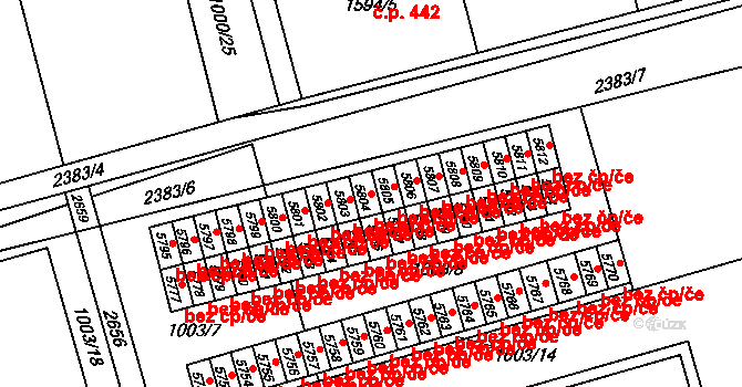 Hranice 42571626 na parcele st. 5804 v KÚ Hranice, Katastrální mapa